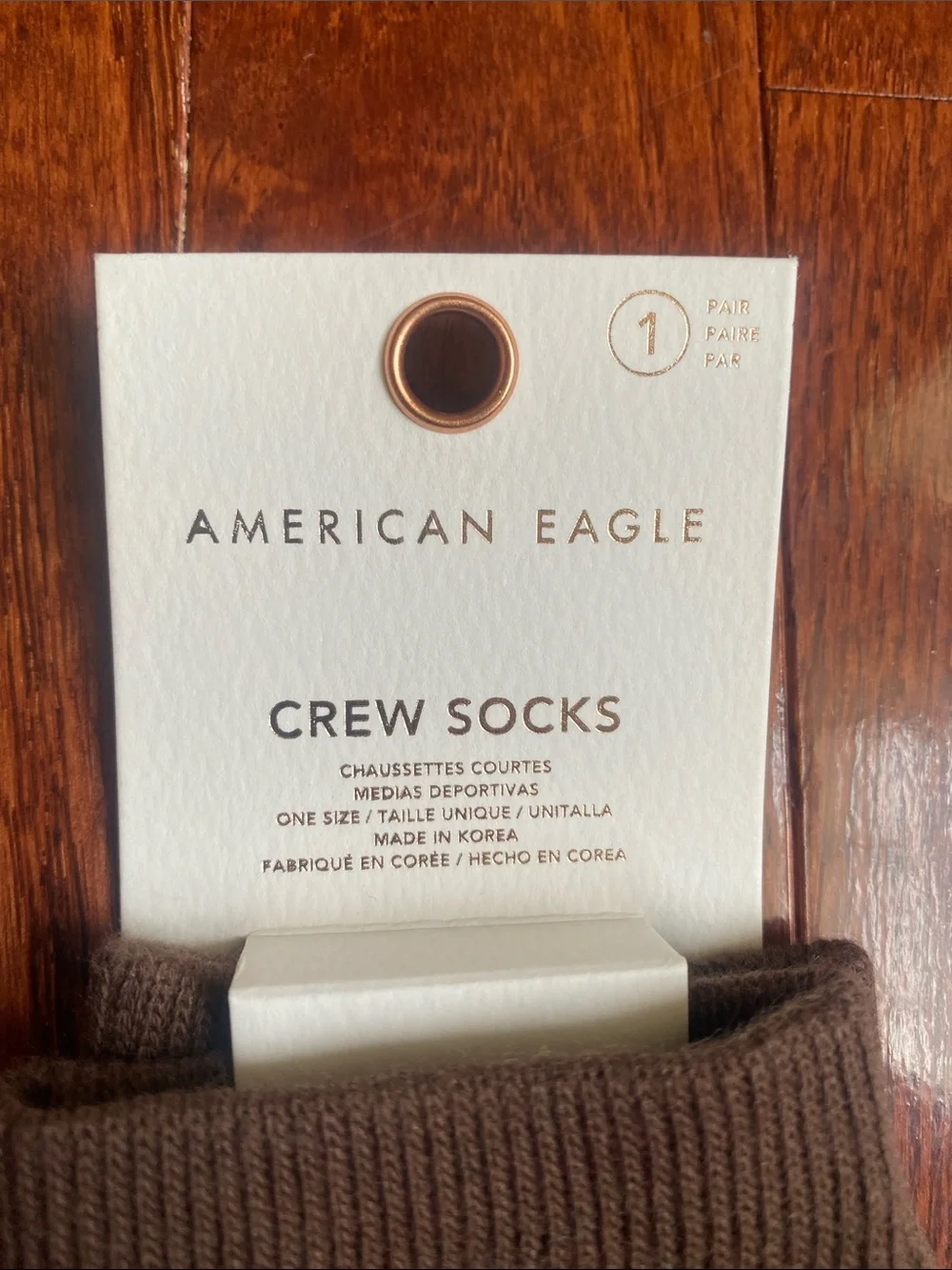 American Eagle Outfitters Brown Socks with Black Butterfly Pattern